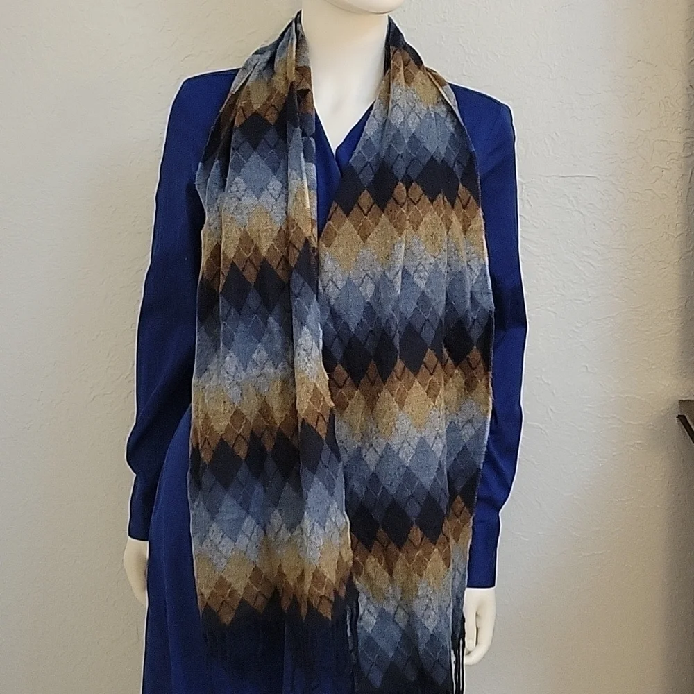 Argyle Acrylic Cashmink Scarf Made in Germany